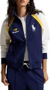 Polo Ralph Lauren Double Knit Logo Graphic Two Way Zip Sweatshirt