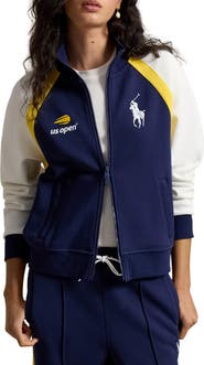 Polo Ralph Lauren Double Knit Logo Graphic Two Way Zip Sweatshirt