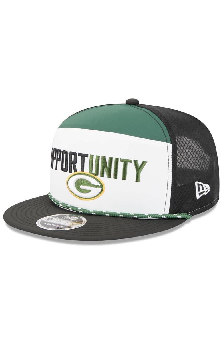 New Era Men's New Era White/Black Green Bay Packers 2025 Inspire Change Split Panel 9FIFTY Snapback Hat, Alternate, color, White