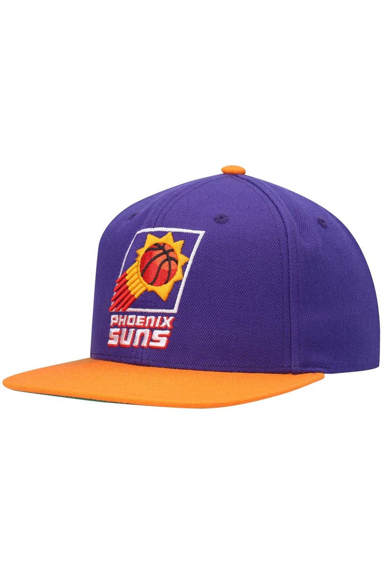 Men's Mitchell & Ness Purple/Orange Phoenix Suns Hardwood Classics Team Two-Tone 2.0 Snapback Hat, Main, color, Purple