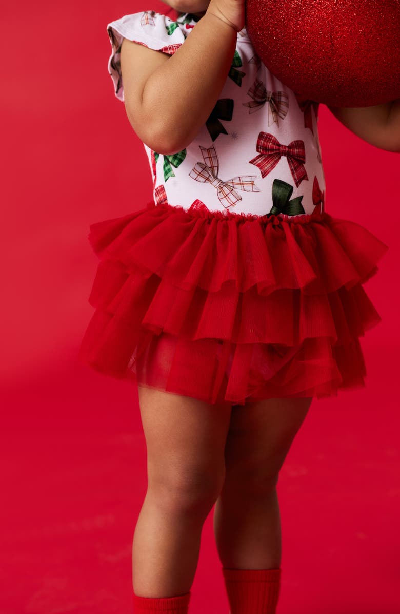 Posh Peanut Ruffle Skirted Bodysuit, Alternate, color, White