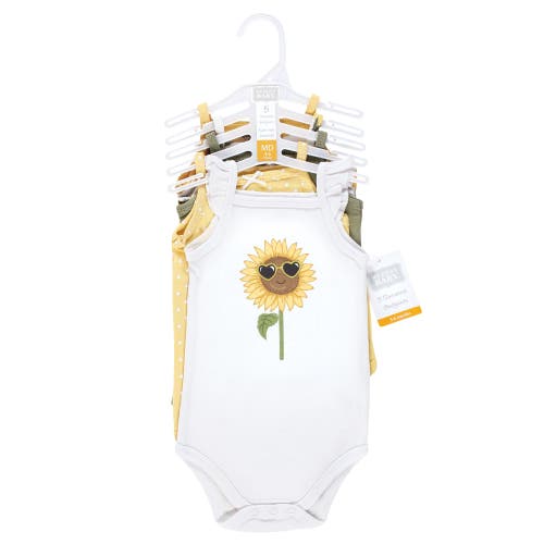 Hudson Baby Soft Cotton Sleeveless Bodysuit In Yellow