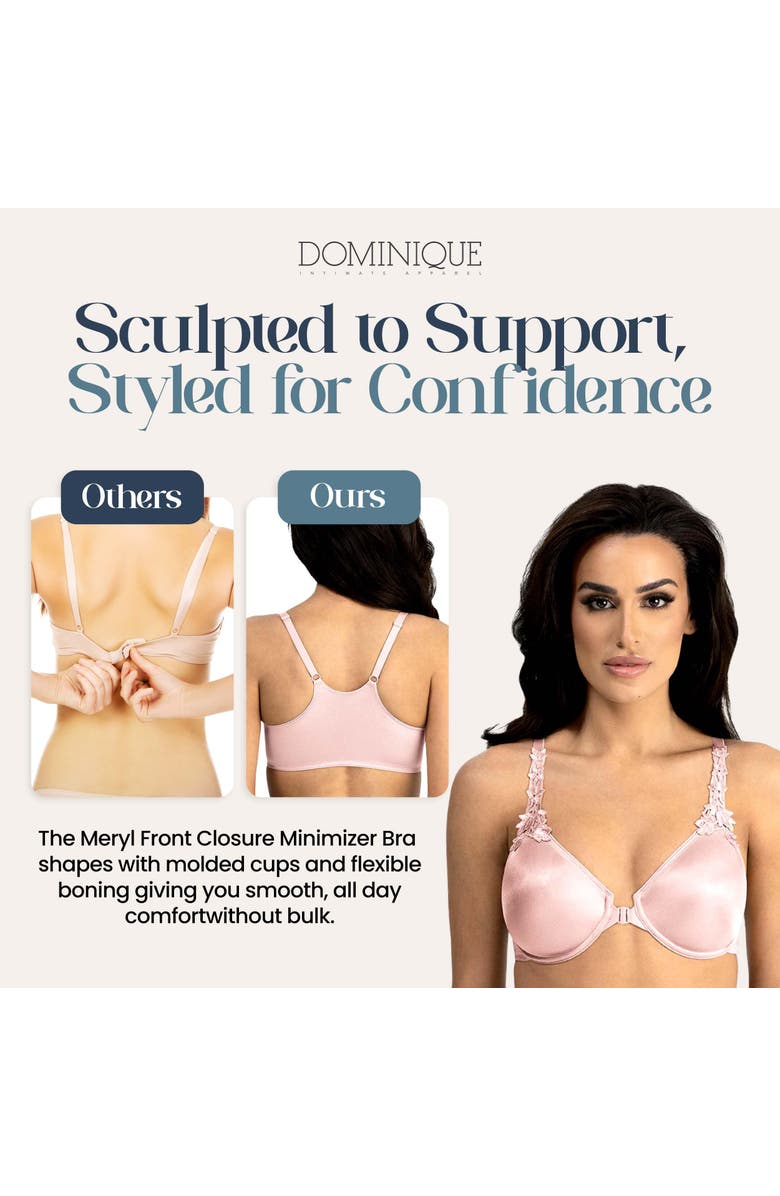 Dominique Intimates Meryl Front Close Racerback Smoothing Minimizer Bra, Alternate, color, Pink