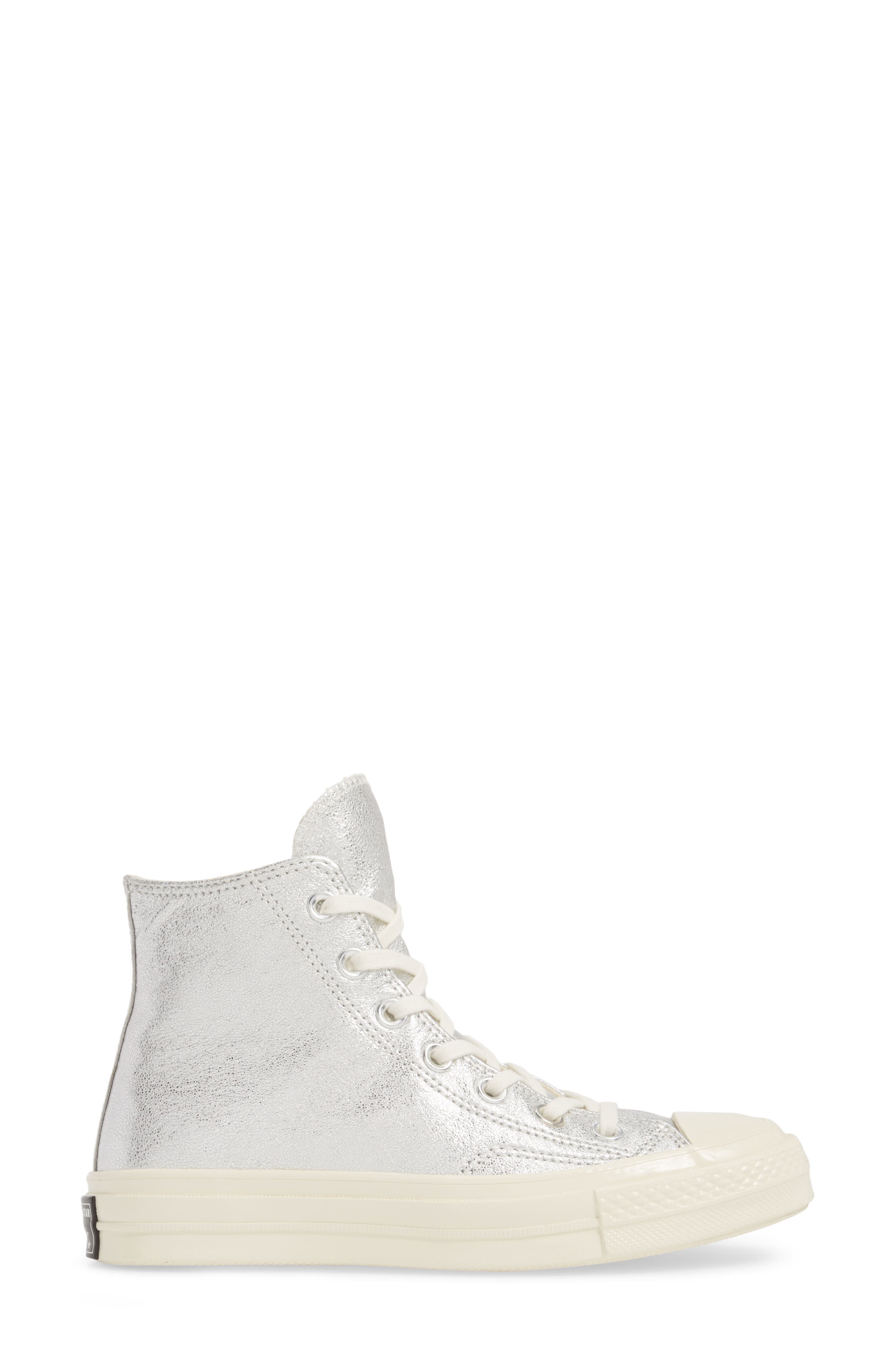 Chuck Taylor® All Star® Heavy Metal 70 High Top Sneaker, Alternate, color, SILVER LEATHER