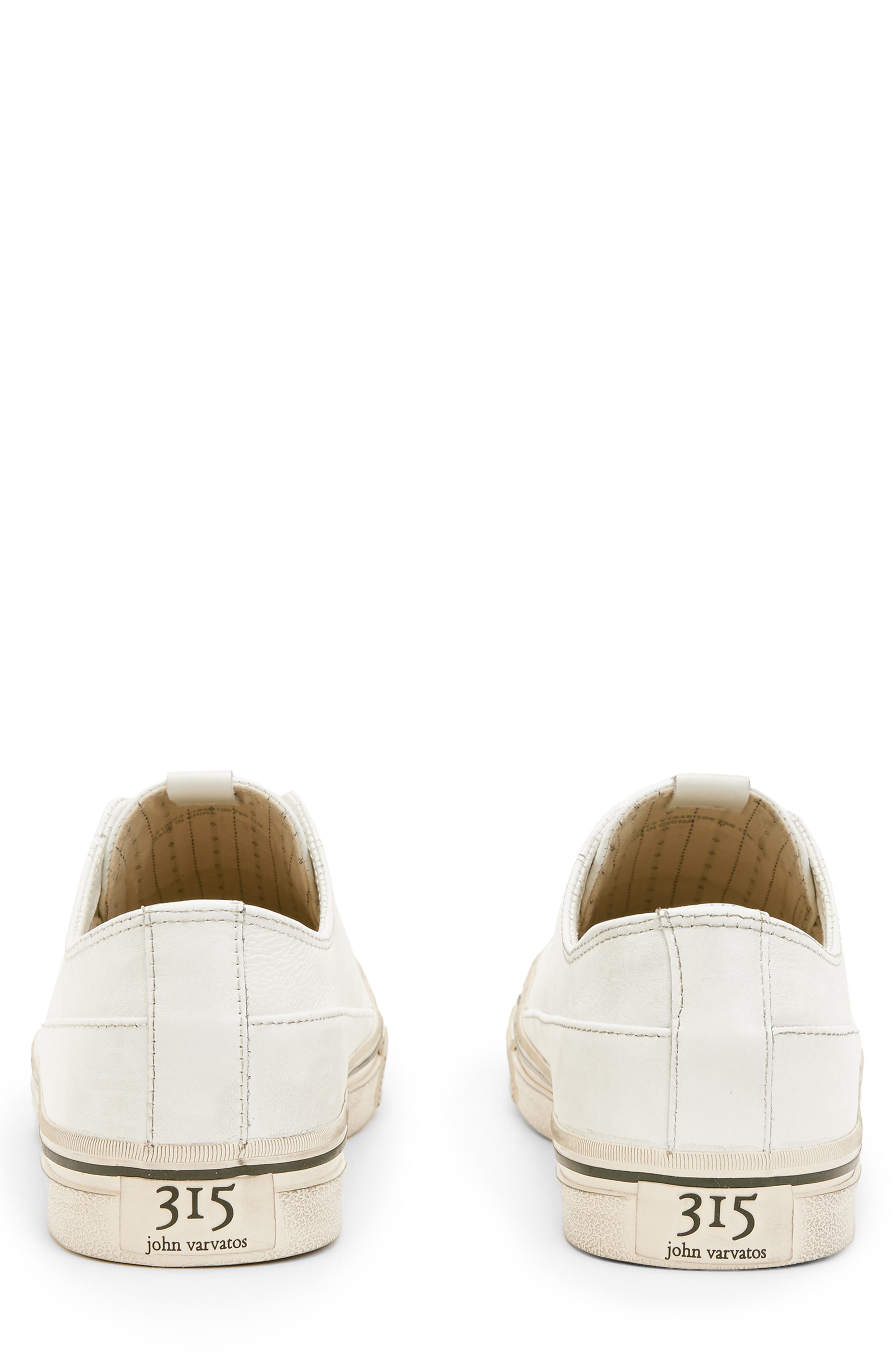 John Varvatos Laceless Low Top Sneaker, Alternate, color, White
