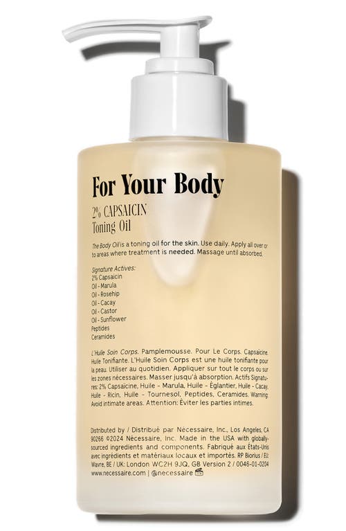 Necessaire L'huile Tonifiante Pour Le Corps Au Pamplemousse Avec 2,5 % De Capsaïcine + 5 Peptides Grapefruit 5. In No Color