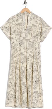 London Times Safari Drop Shoulder Midi Dress