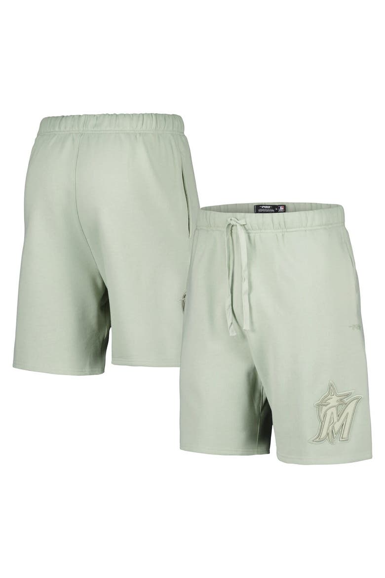 Men's Pro Standard Light Green Miami Marlins Neutral Fleece Shorts, Alternate, color, Cream