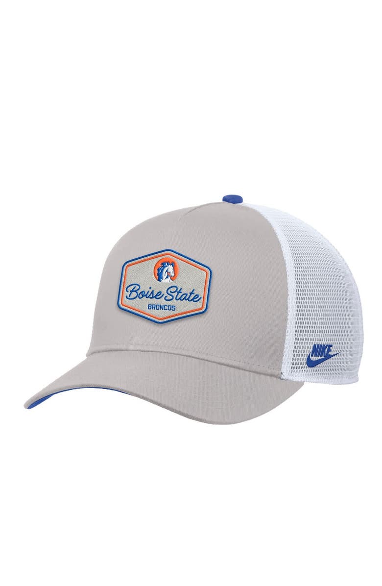 Nike Men's Nike Pewter Boise State Broncos Rise Vintage Adjustable Trucker Hat, Main, color,