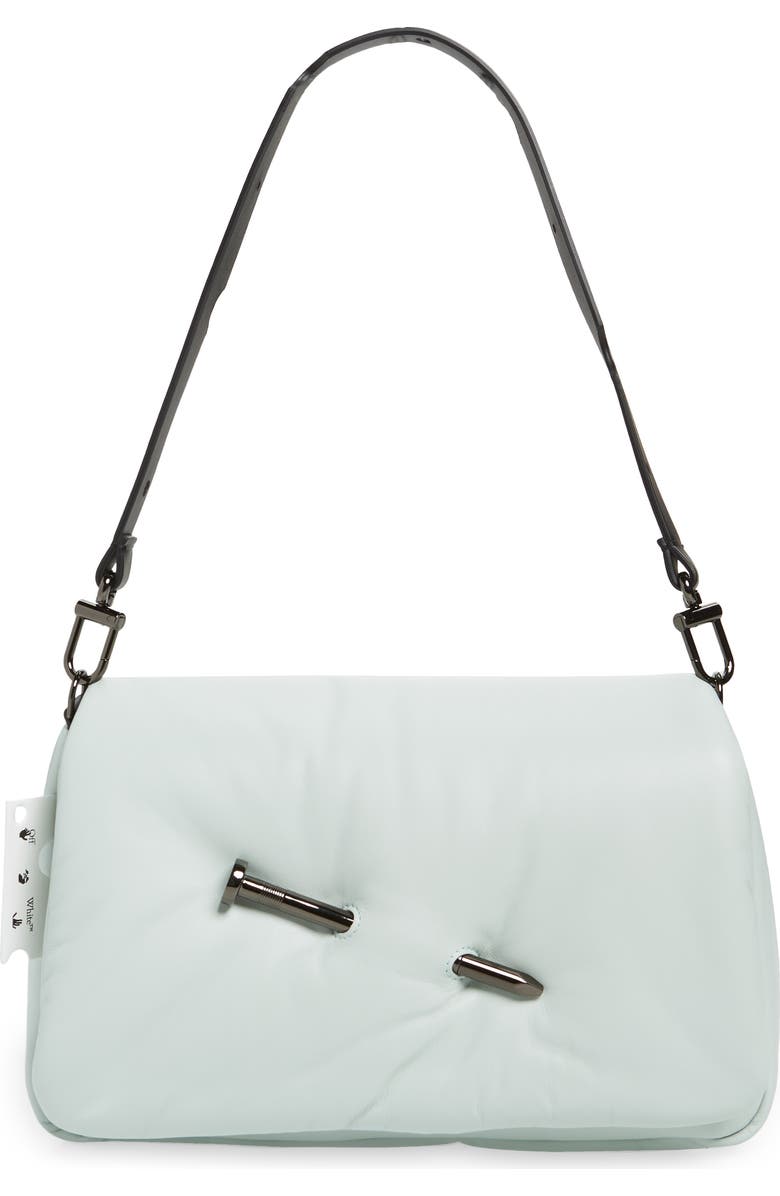 Off-White Nailed Slouchy 30 Leather Clutch, Main, color,