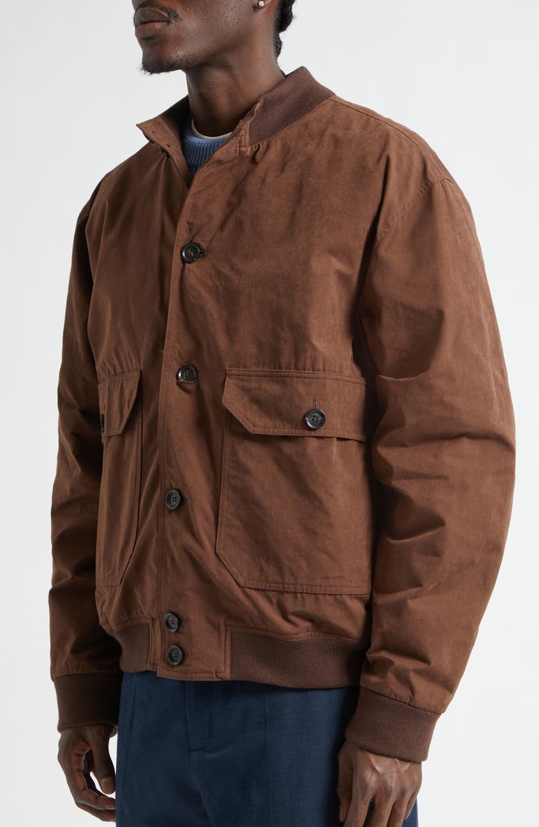 PALMES Water Repellent Nylon Rib Collar Jacket, Alternate, color, Brown