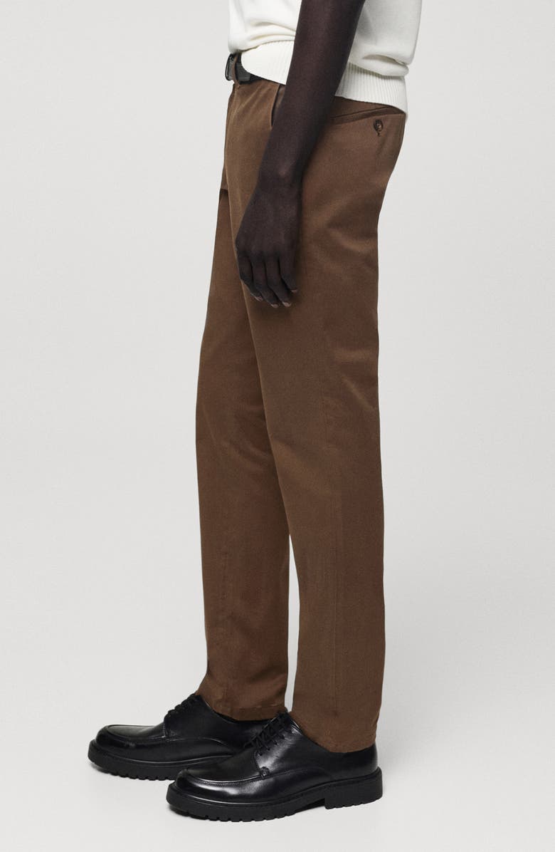 MANGO Serge Slim Fit Chino Pants, Alternate, color, Brown