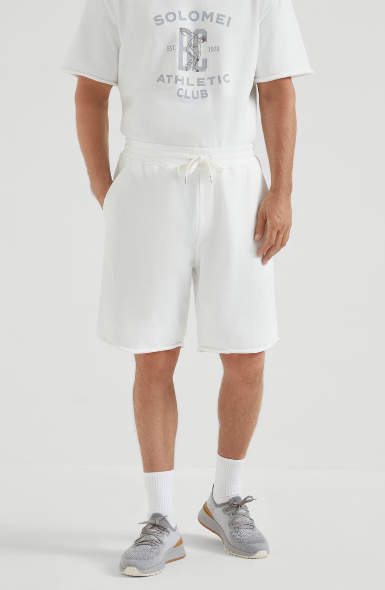 Brunello Cucinelli French terry Bermuda shorts, Alternate, color, Off-White