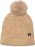 Nanette Lepore Studded Ribbed Pom Beanie