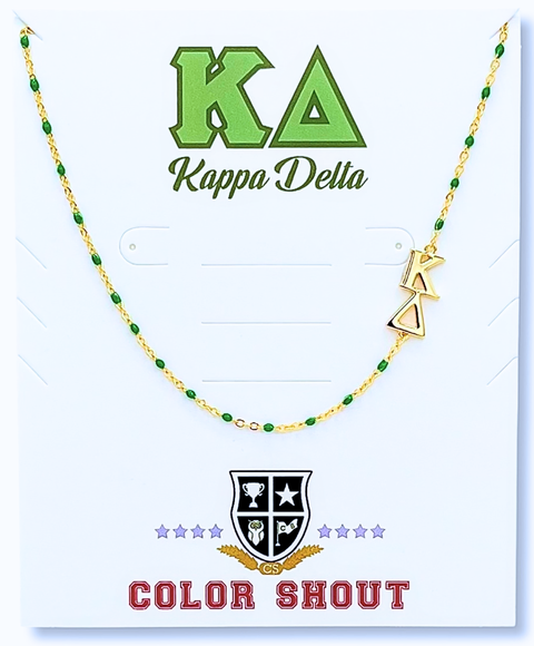 Kappa Delta Greek Letter Side Set Necklace