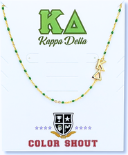 Color Shout Kappa Delta Greek Letter Side Set Necklace