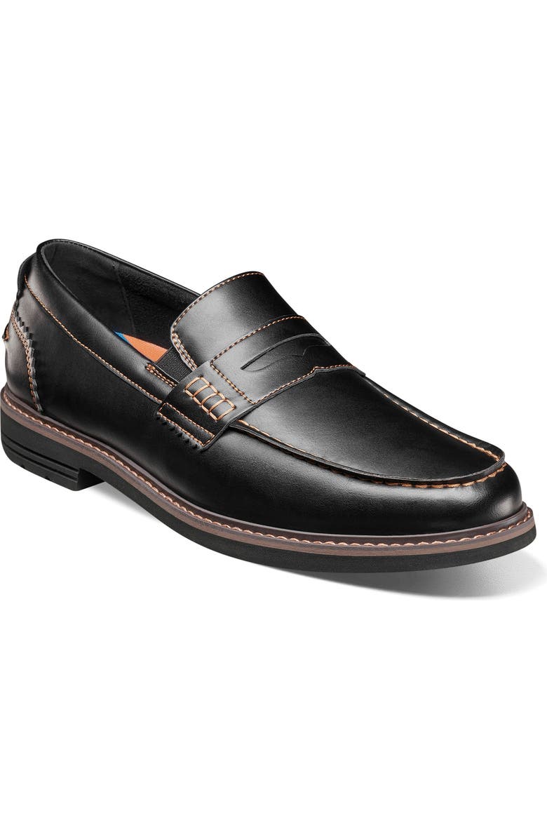 NUNN BUSH Oslo Moc Toe Penny Loafer, Main, color, Black