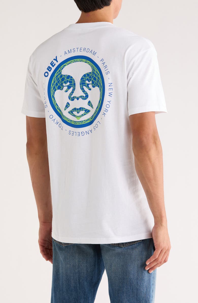 Obey Wire Icon Classic Graphic T-Shirt, Alternate, color, White