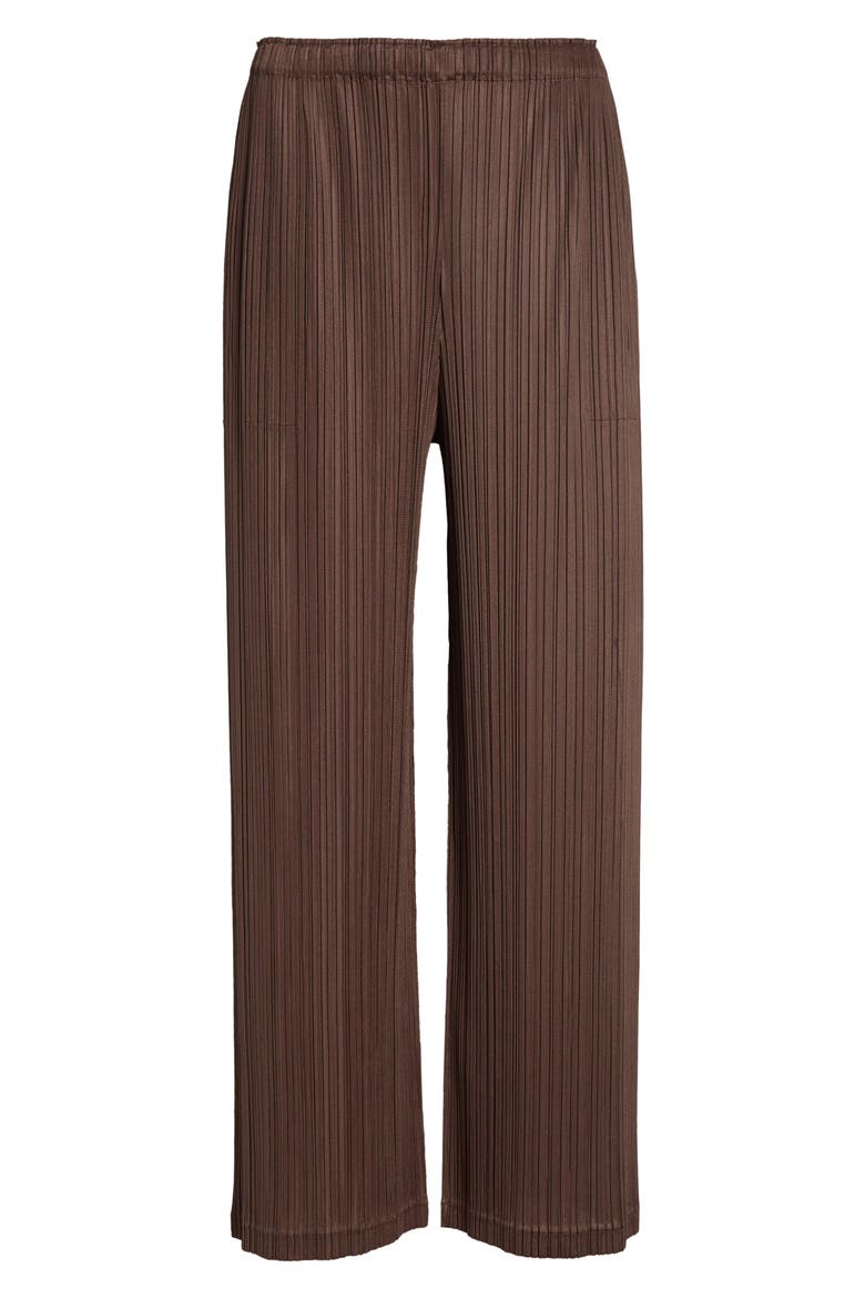 Loop Pleated Wide Leg Ankle Pants, Alternate, color, DARK BROWN