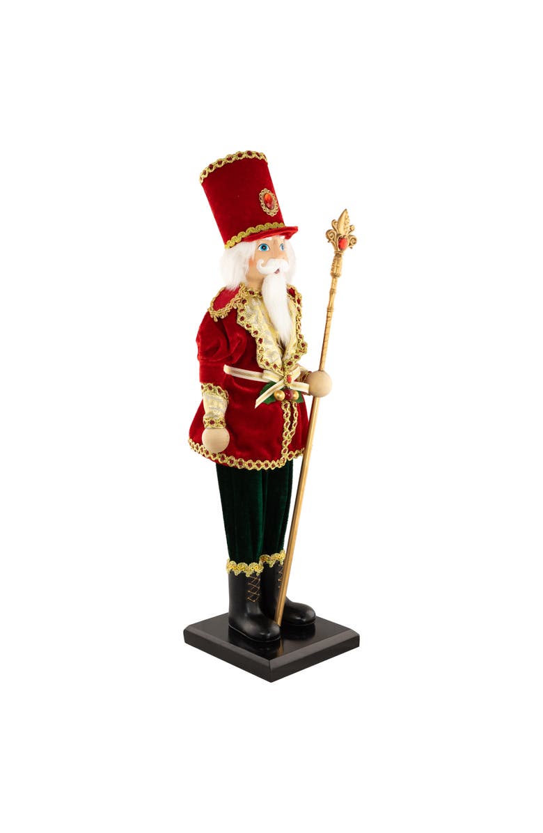 Northlight Jeweled Nutcracker with Scepter Christmas Figure - 22", Alternate, color, Red