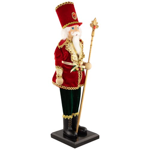 Northlight Jeweled Nutcracker With Scepter Christmas Figure In Red