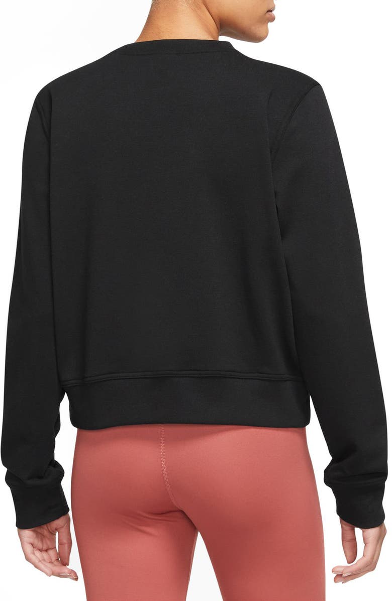 Nike Dri-FIT One Long Sleeve Top, Alternate, color, Black/ White