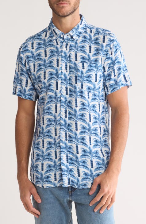 Palm Print Short Sleeve Shirt