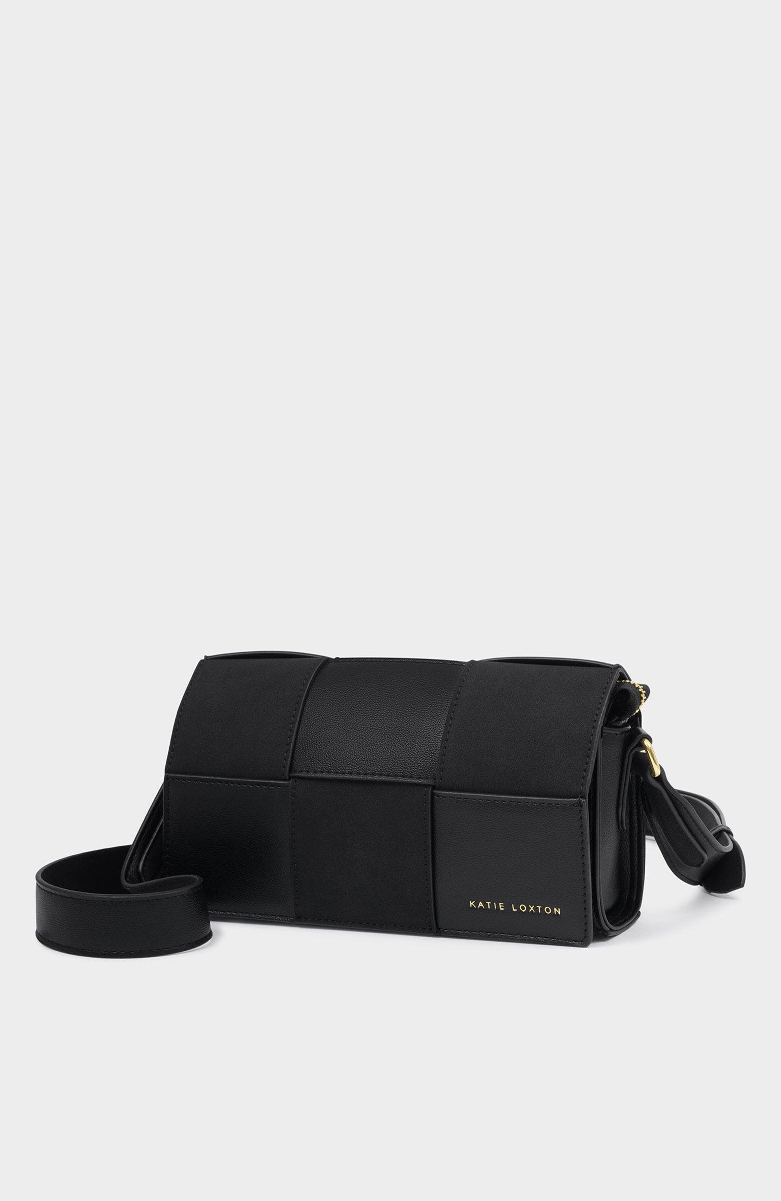 Katie Loxton Taya Crossbody Bag, Alternate, color, Black / Black Suedette