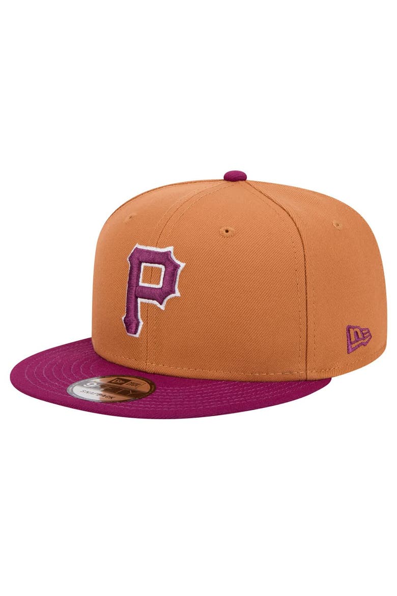 Men's New Era Brown/Purple Pittsburgh Pirates Color Pack Two-Tone 9FIFTY Snapback Hat, Main, color, Brown