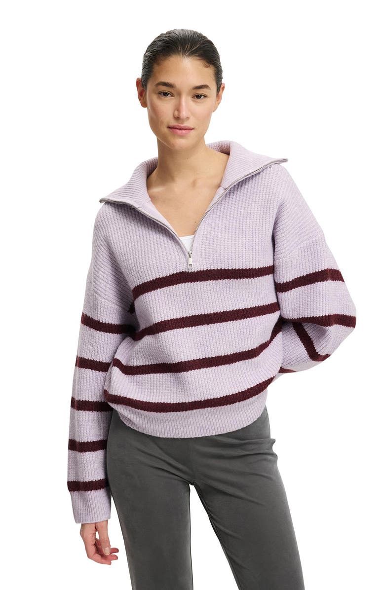 Cotton On Women's Luxe Half Zip Pullover, Main, color, Lilac Stripe