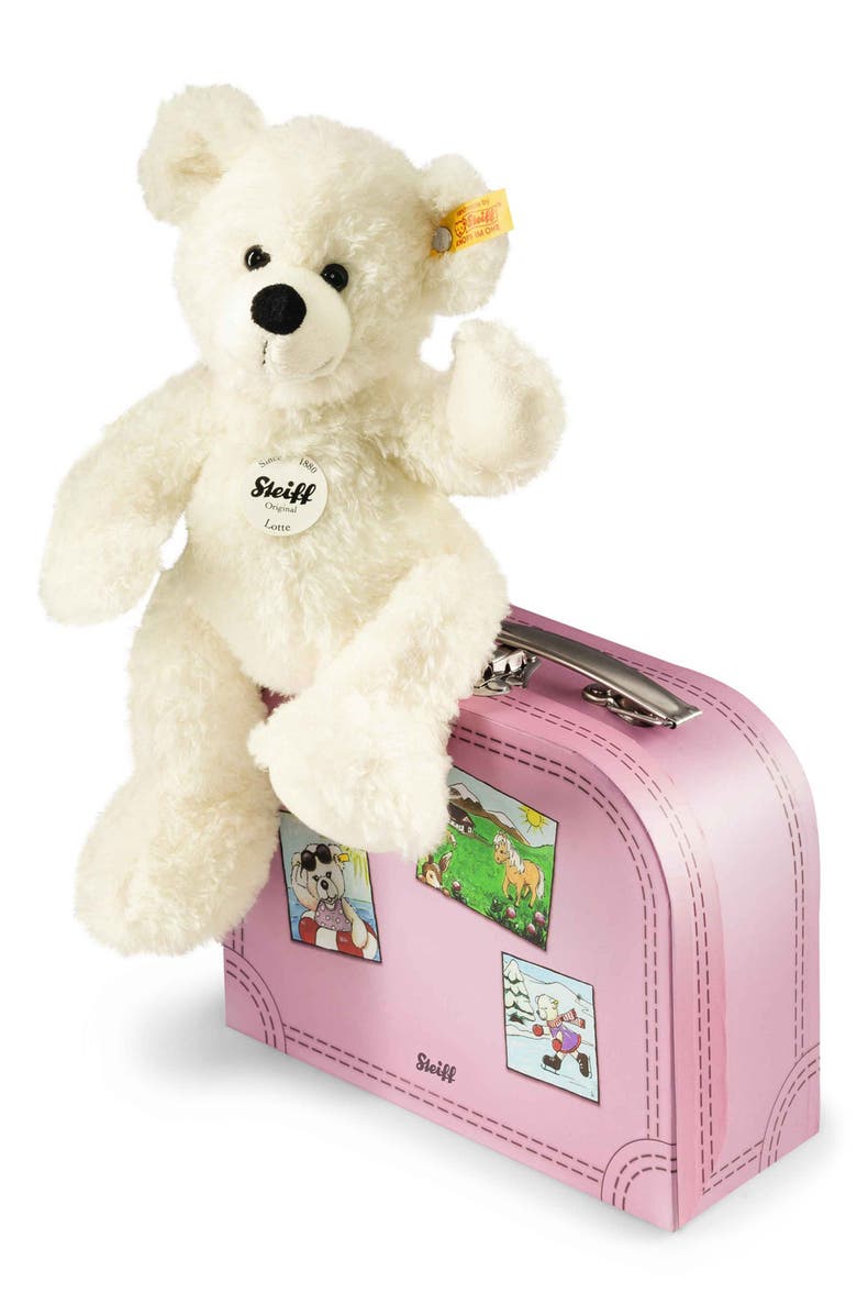 Steiff Lotte Teddy Bear Stuffed Animal & Suitcase, Alternate, color, White