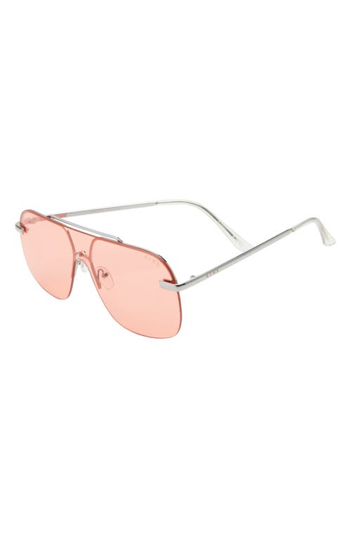 Aire Venatici 137mm Aviator Sunglasses In Silver/cinnamon Tint