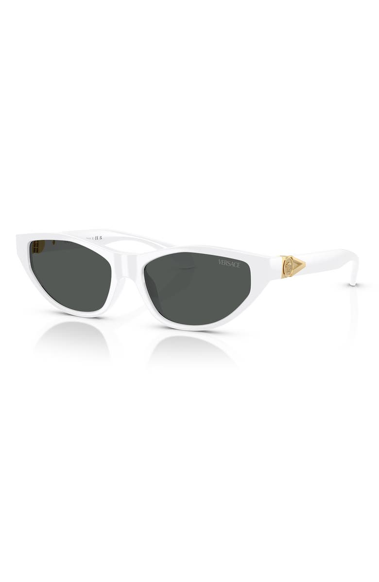 Versace 55mm Cat Eye Sunglasses, Alternate, color, White/ Dark Grey