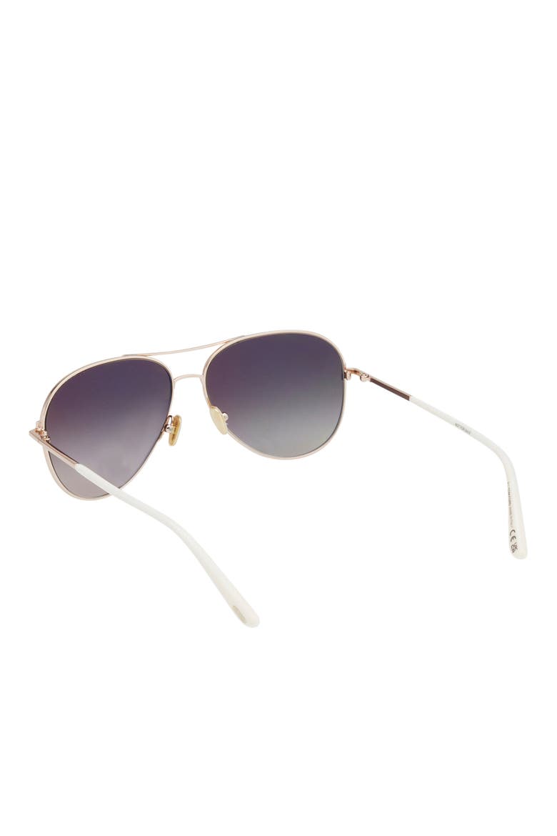 Clark 59mm Pilot Sunglasses, Alternate, color, SHINY ROSE GOLD / GRAD MIRROR