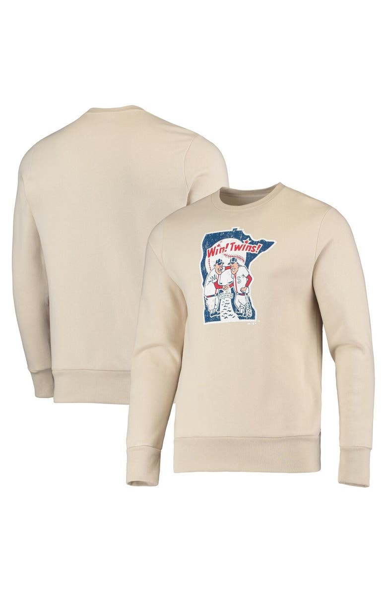 Majestic Threads Men's Majestic Threads Oatmeal Minnesota Twins Fleece Pullover Sweatshirt, Main, color, Oatmeal