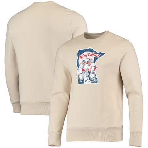 Men's Majestic Threads Oatmeal Minnesota Twins Fleece Pullover Sweatshirt