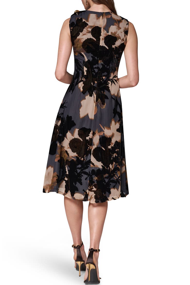 Floral Burnout Velvet Dress, Alternate, color, ESPRES MUL