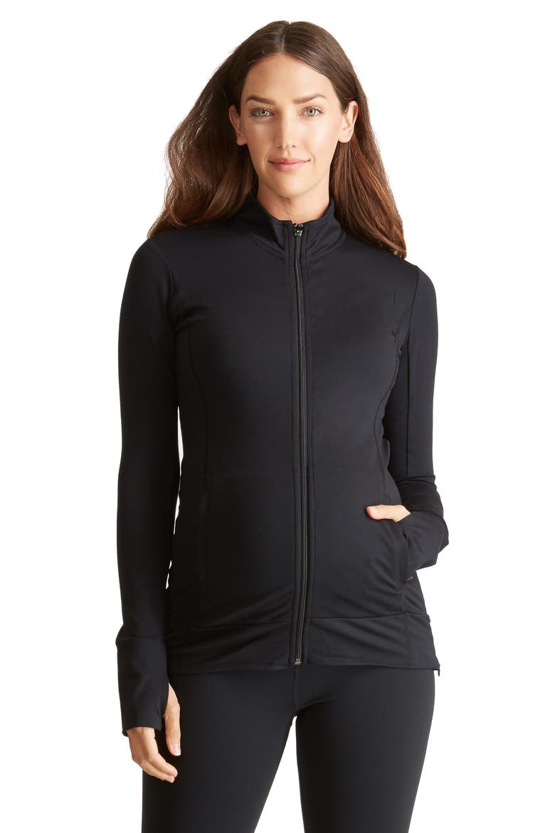 Active Maternity Jacket, Alternate, color, JET BLACK