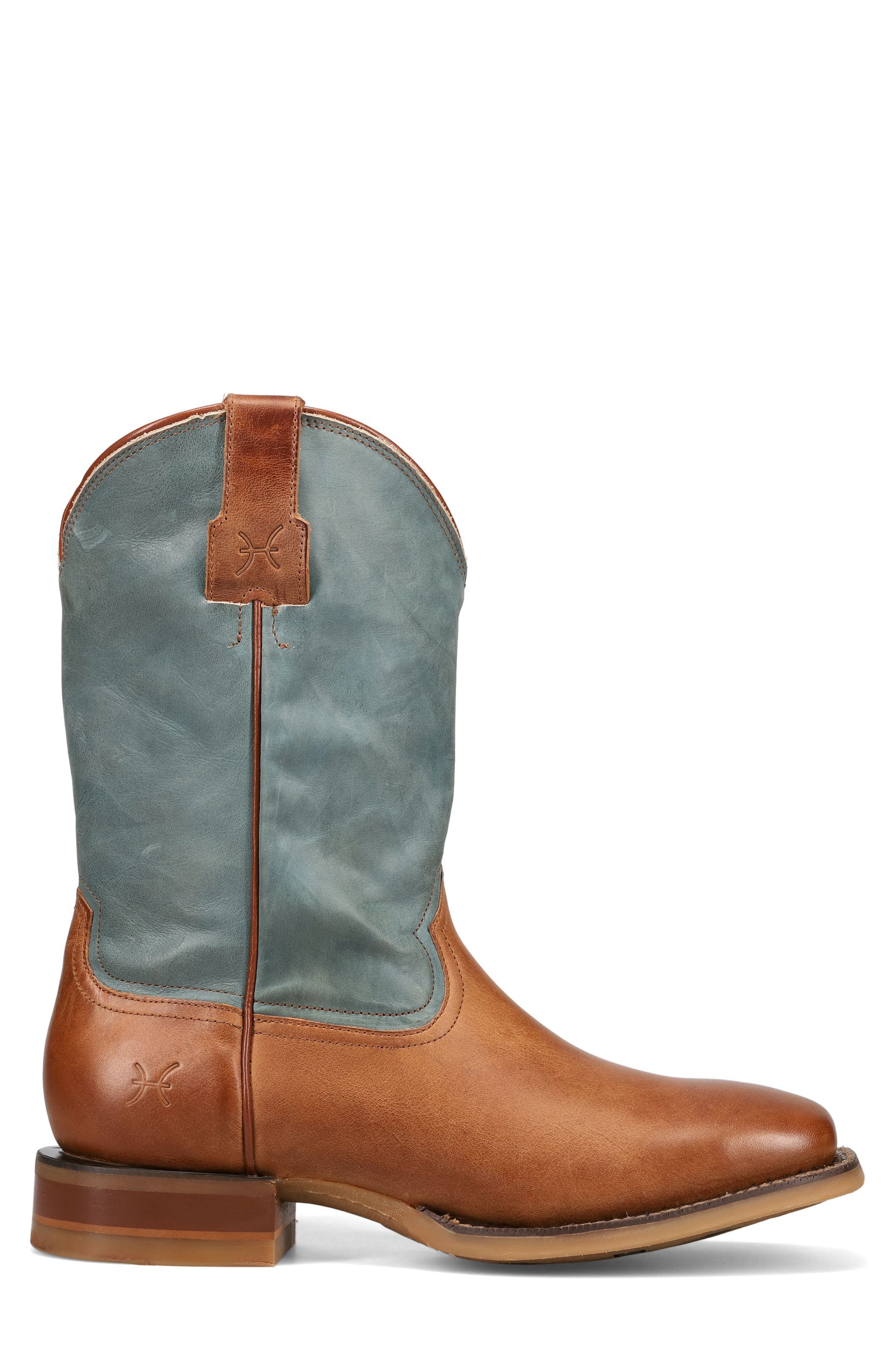 Frye Hauser Roper Western Boot, Alternate, color, Tan/ Faded Denim