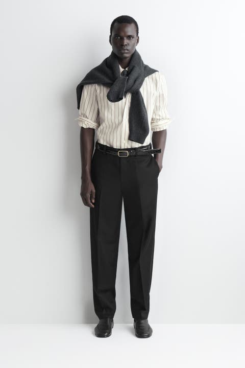 Wool Regular-fit Straight-leg Pants