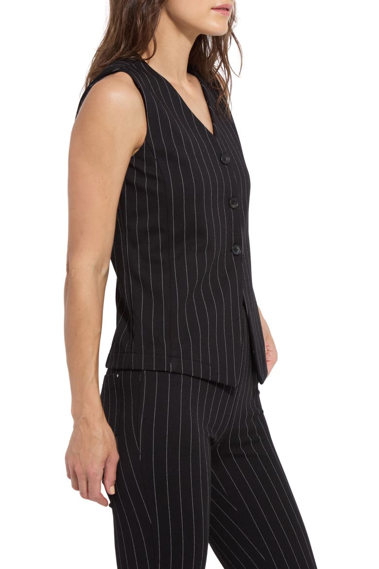 Maria Pinstripe Ponte Vest, Alternate, color, SOFT SOOTHING STRIPE