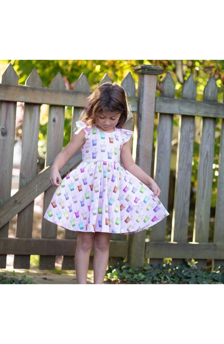 WORTHY THREADS Girls Racer Back Dress, Alternate, color, Boba