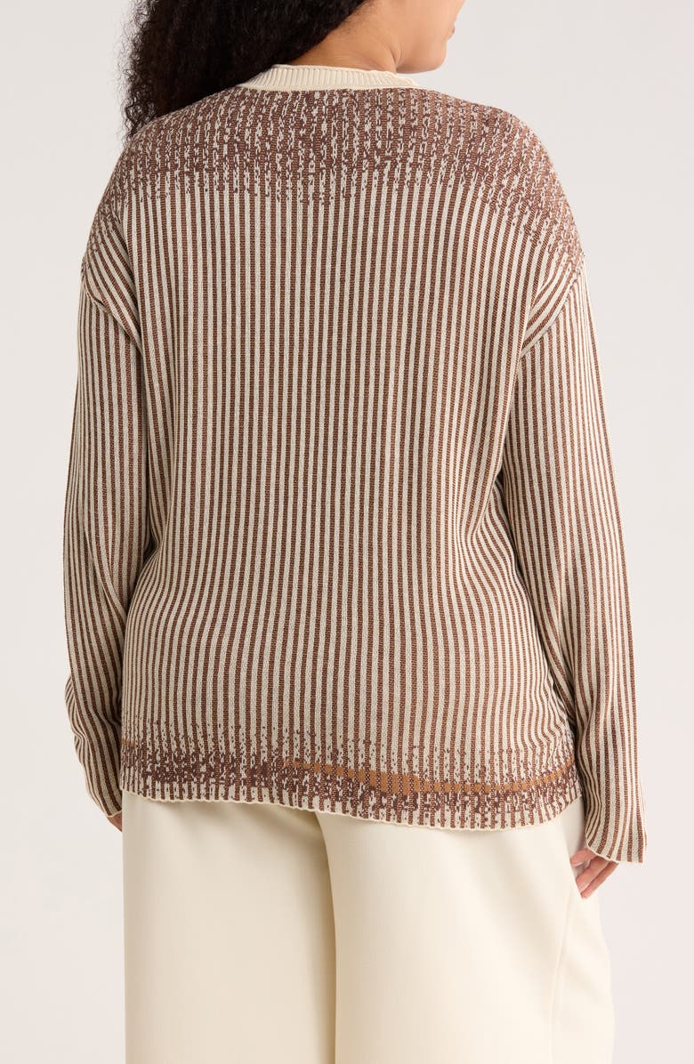 DR2 by Daniel Rainn Horse V-Neck Sweater, Alternate, color, Q670 Ivory/ Chocolate