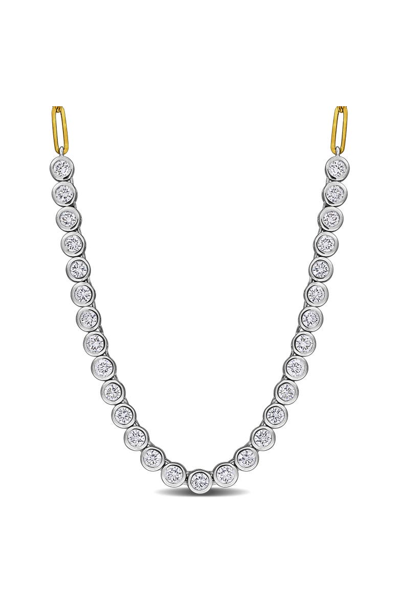 Julianna B. Lab-Grown Diamond Tennis Oval Link Necklace 14k, Main, color, White Gold