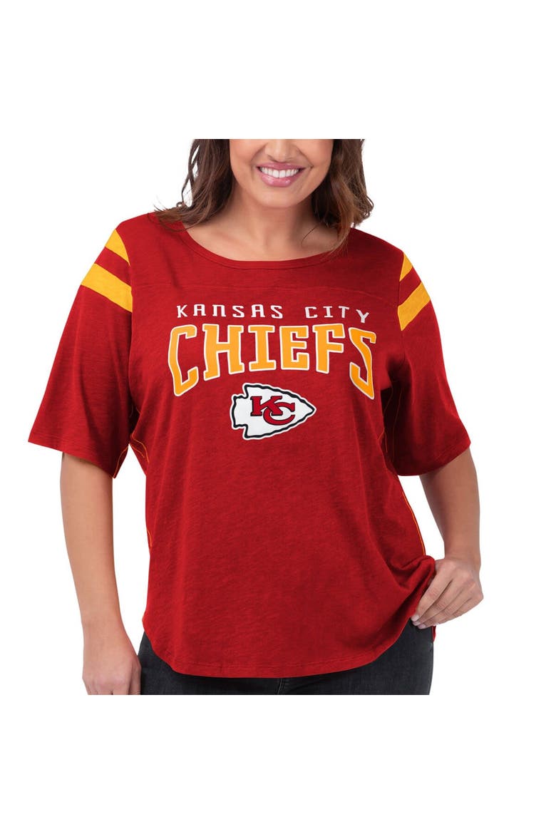 Women's G-III 4Her by Carl Banks Red Kansas City Chiefs Plus Size Linebacker T-Shirt, Main, color, Red