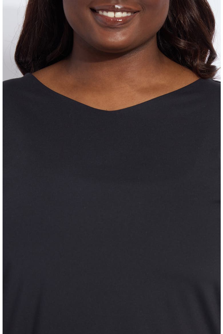 Lyssential V-Neck Long Sleeve Top, Alternate, color, BLACK