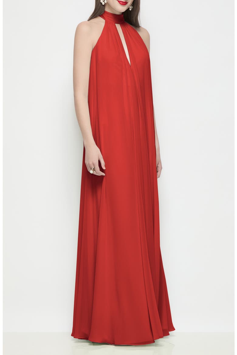 Lina Halter Neck Maxi Gown, Alternate, color, POPPY RED