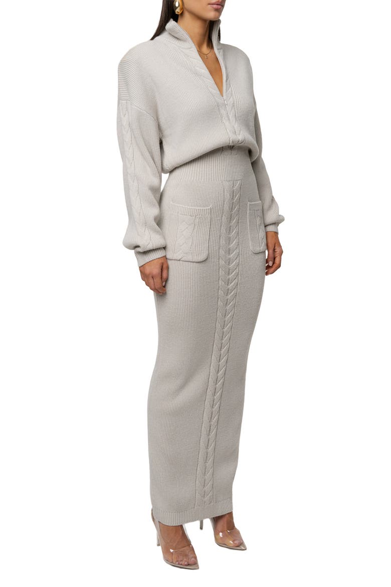 Cozy Intentions Ribbed Dress, Alternate, color, Stone