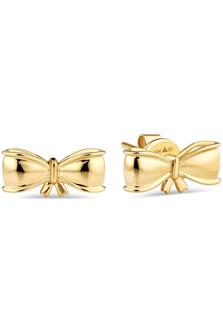 Bow Stud Earrings in 14K Gold, Main, color, Yellow Gold