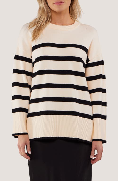 Matty M . Elliot Stripe Sweater In Neutral